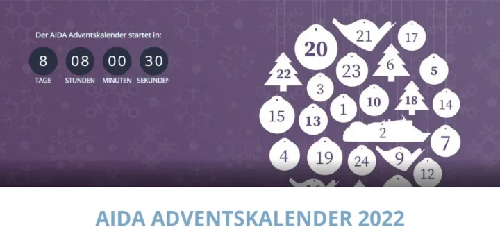 AIDA Adventskalender 2022 - Gewinnspiel mit tollen Kreuzfahrtpreisen