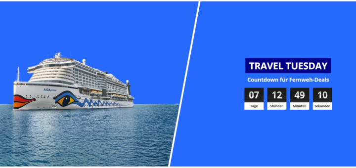 AIDA Travel Tuesday in der Cyberweek - günstige Kreuzfahrtangebote entdecken.