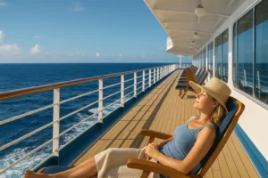 Erhole dich auf der Kreuzfahrt an einem Seetag an Bord deines Kreuzfahrtschiffes.